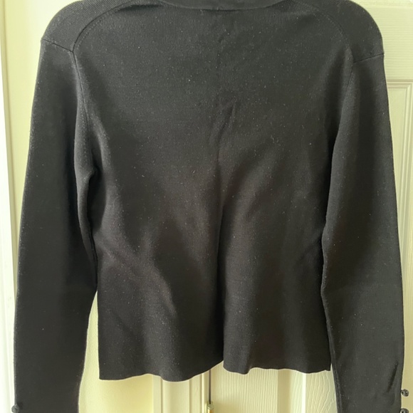 Talbots Black V Neck Sweater w Soutache Trim, Size Medium - Picture 4 of 6